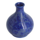 Small Mid-Century Scandinavian Modern Collectible Vase in Sapphire Stoneware by Gunnar Borg for Höganäs