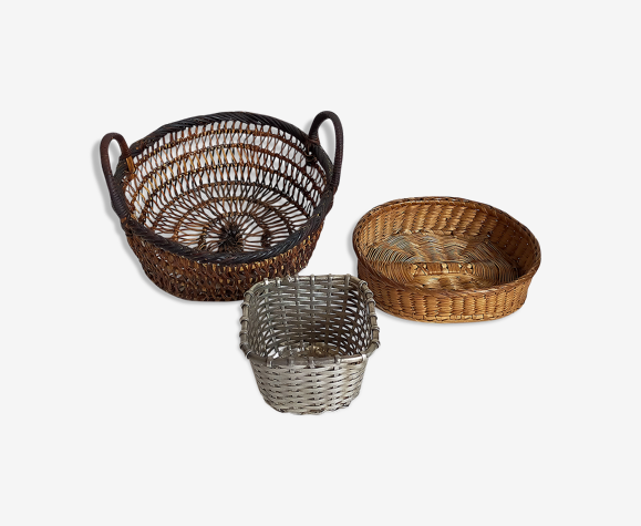 Set de trois corbeilles anciennes miniatures