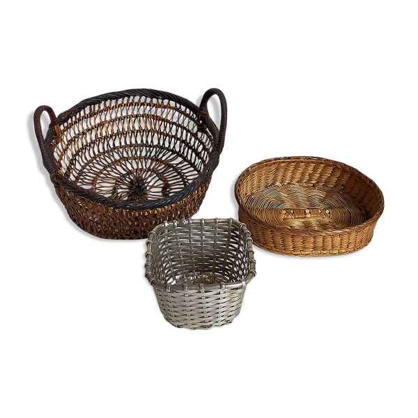 Set de trois corbeilles anciennes miniatures — Beyit