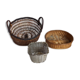 Set of three old thumbnail bins