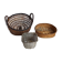 Set of three old thumbnail bins