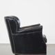 Fauteuil en cuir de vachette noir
