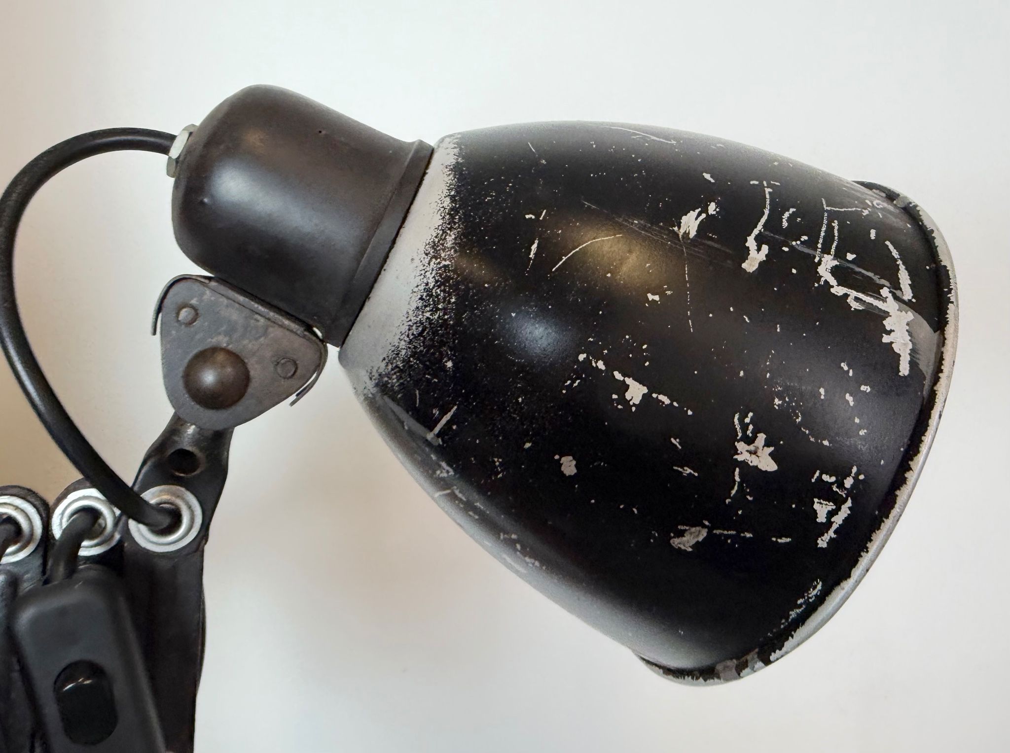 Industrial Black Scissor Wall Lamp, 1950s