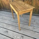 Raw wood side table