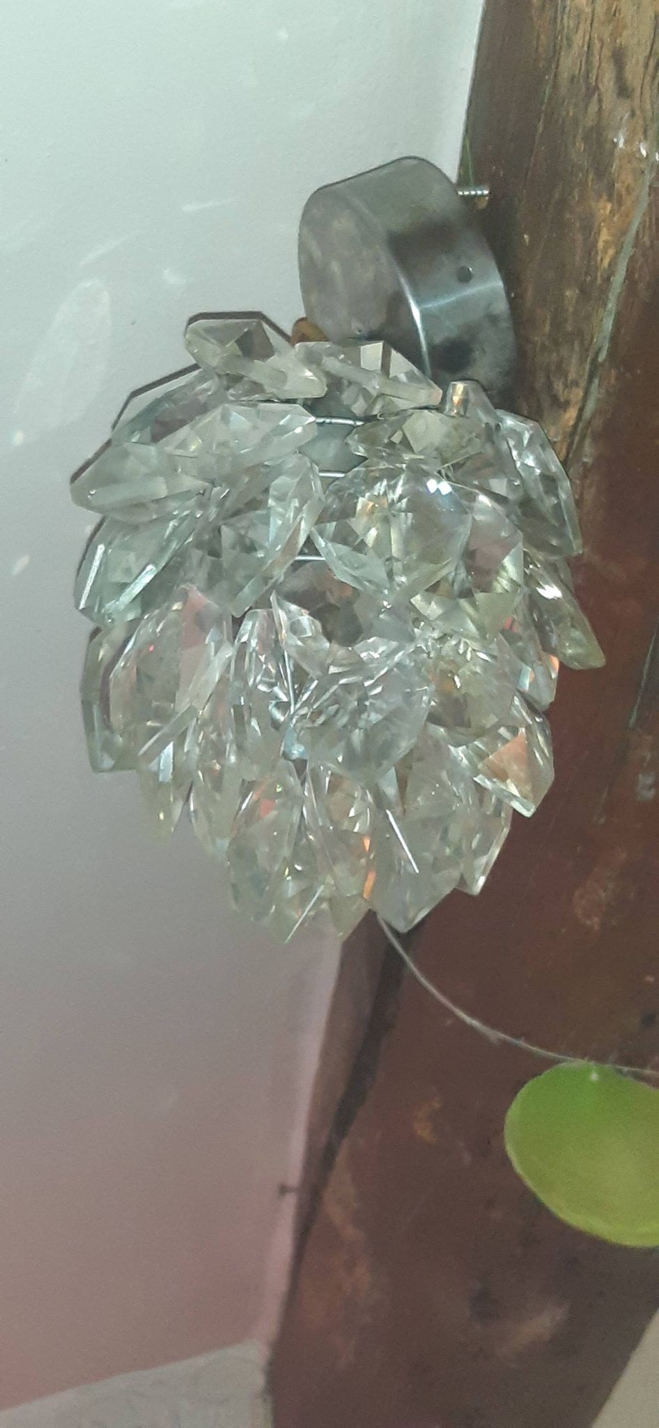 Lustre pampilles glycine / verre / cristal