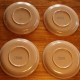 Set of 4 flat plates in Gien earthenware Angona model