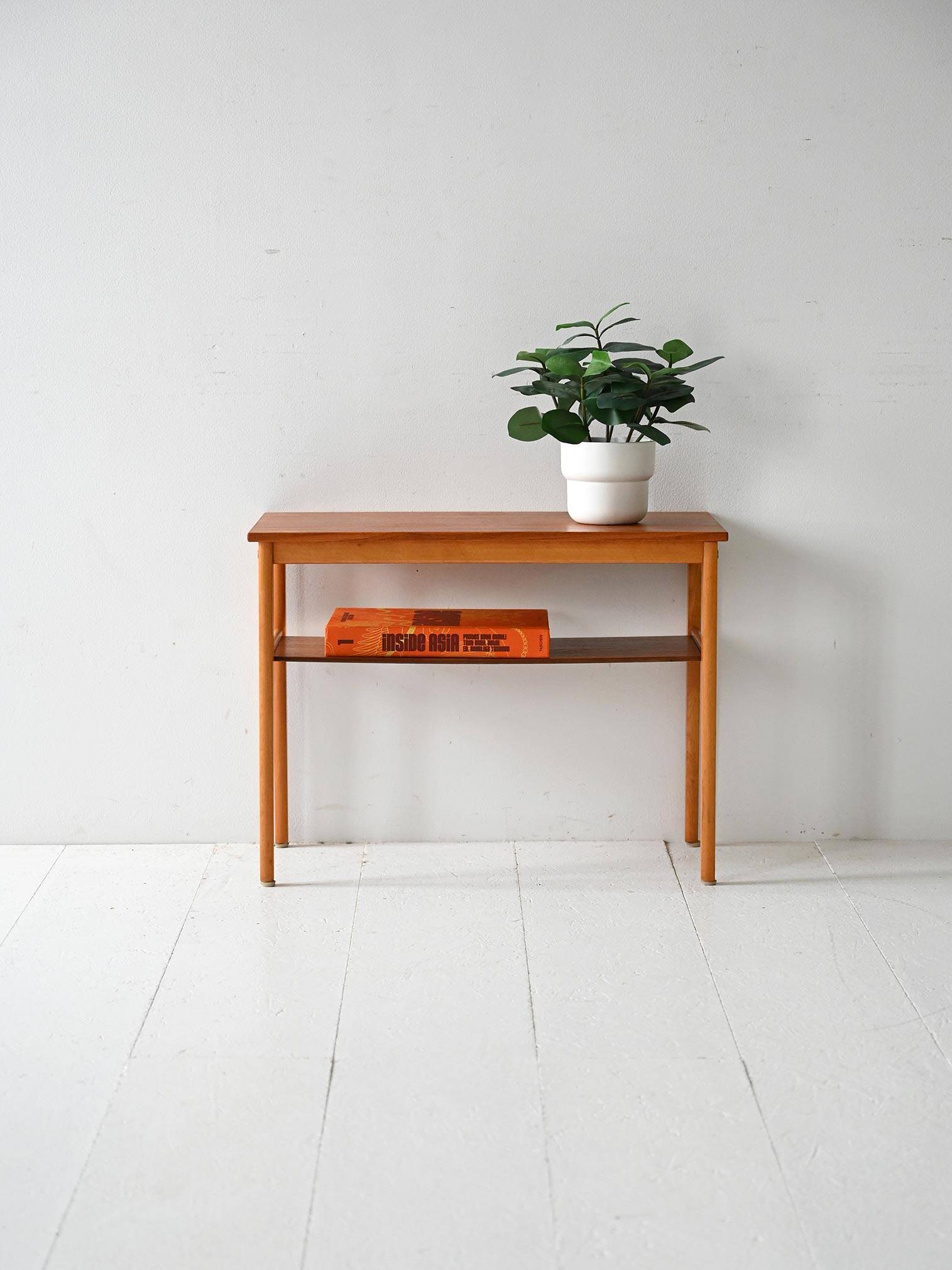 Vintage Scandinavian coffee table 1950s in beech and teak