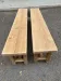 2 stripped farmhouse benches in solid oak, 1970, 175cm.