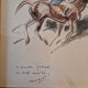 André Margat (1903-1999) - Dry pastel on paper - Rider or huntsman on horseback - Signed and dedicated