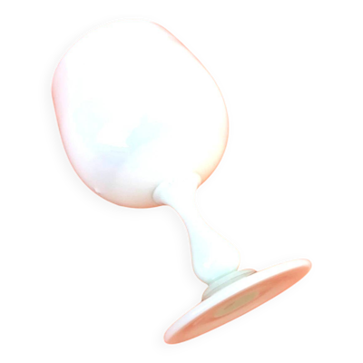 Coupe sur pied / Calice  Opaline blanche blanc de lait