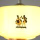 1950s Yugoslav Vintage Pendant Light,  Restored Caramel Opaline Glass Lamp