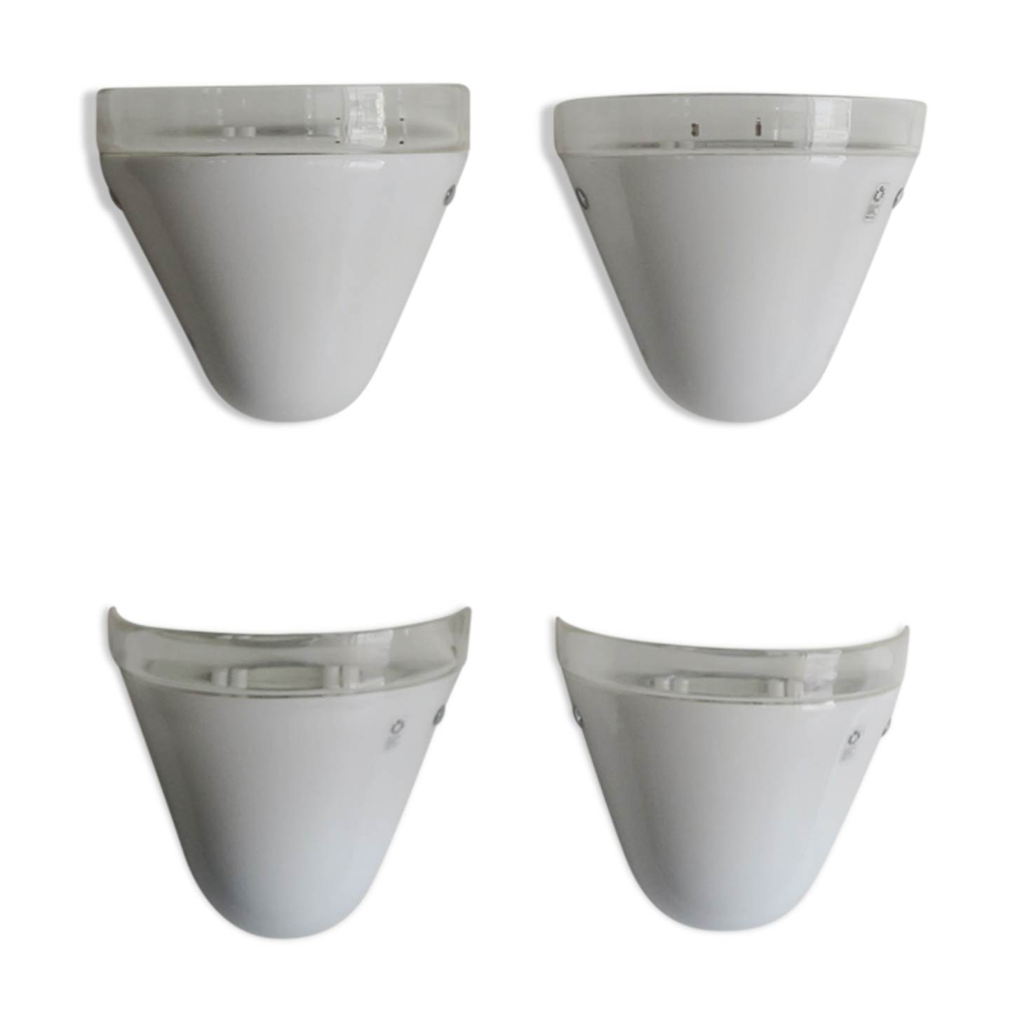 Italian sconces wall lamps  by Leucos with Murano glass, 1970s