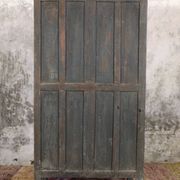 Indian furniture Blue patinated carved wardrobe with 2 doors and 1 shelf, unique piece