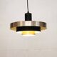 Vintage Danish Pendant Lamp – Champagne Aluminium & Black – Scandinavian