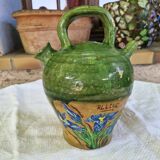 Antique Provençal jug/jug - painted on one side