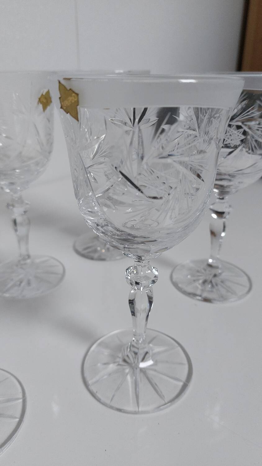 Verres à vin cristal polonais 90s