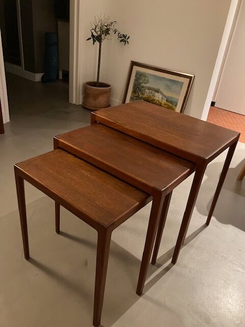 Teak nesting tables by Ludvig Pontoppidan