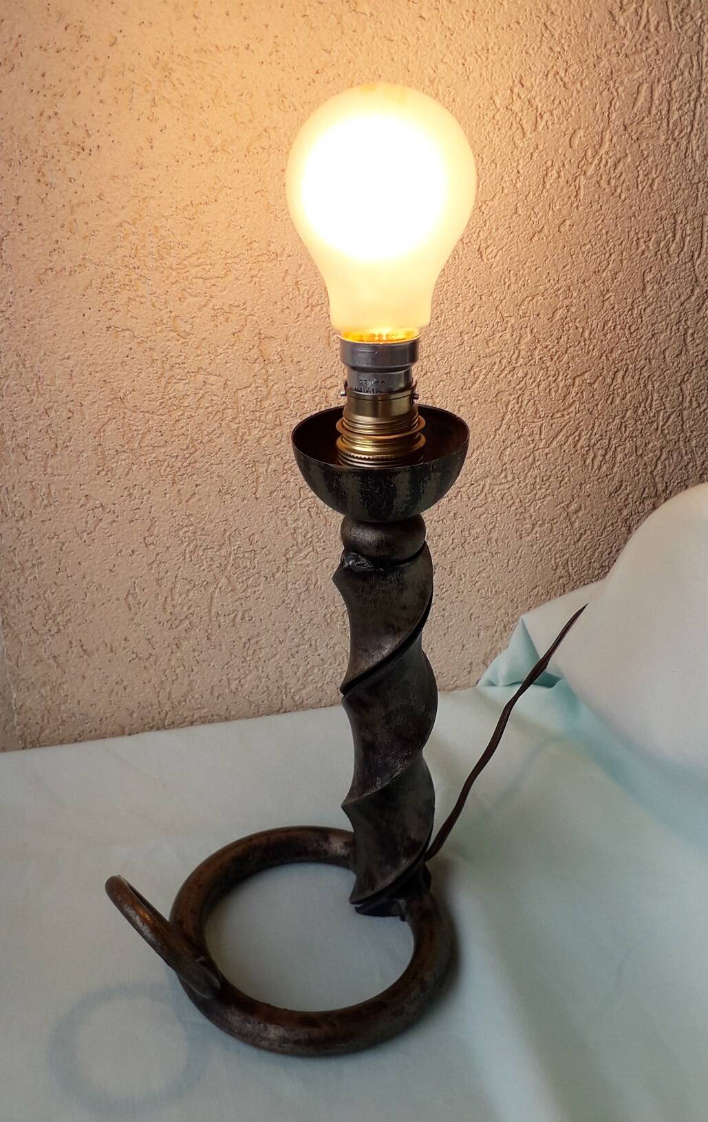 Pair of wrought iron lamp bases