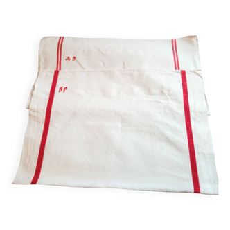 2 large old linen tea towels