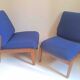 Pair of solid teak armchairs 50s