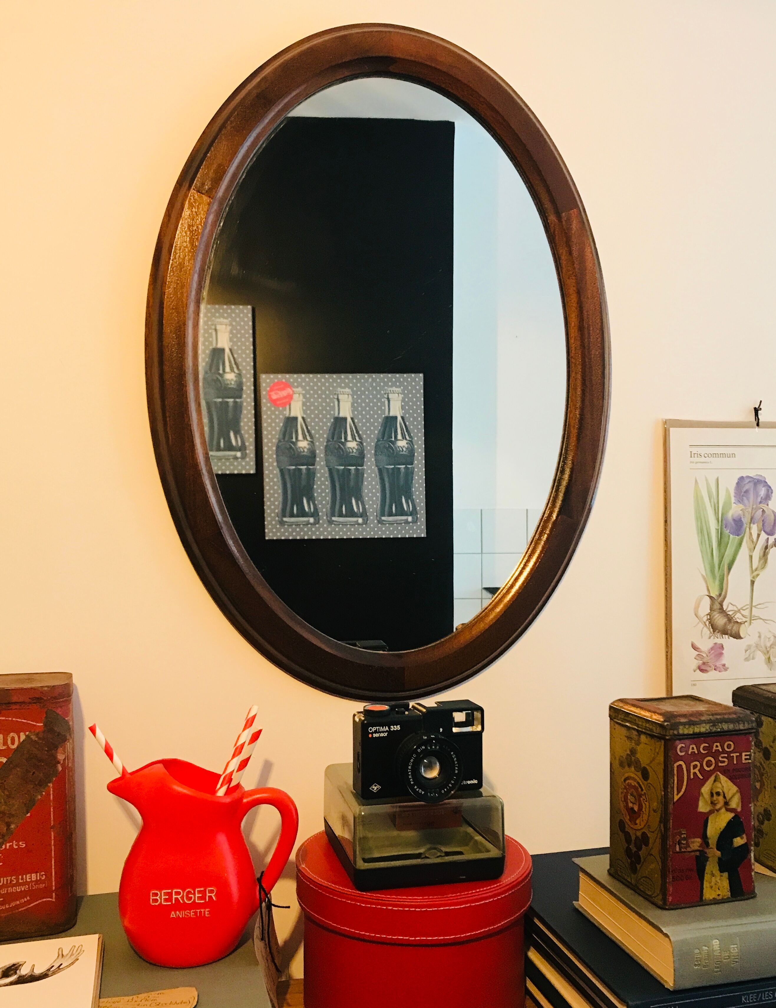 Mirror wood frame 30x65cm