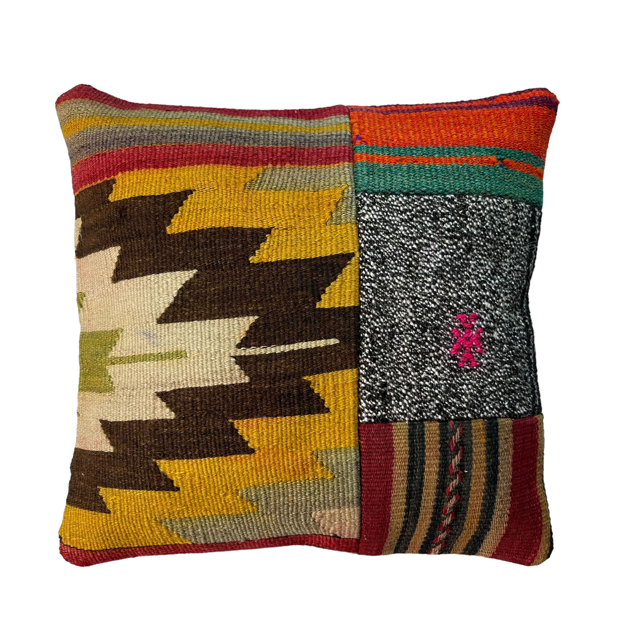 Vintage turkish kilim cushion cover 40 x 40 cm