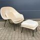 Knoll Womb chair + ottoman Eero Saarinen Beige Sand color, perfect condition!