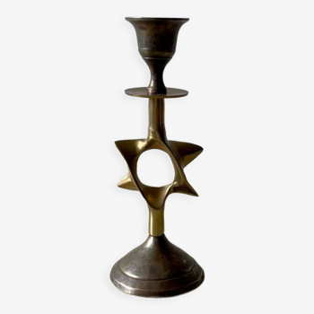 Star brass candle holder