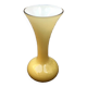 Single flower vase in Murano style, amber glass with a white milk interior.