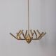 Grand lustre vintage en laiton des années 50 avec 12 lumières design italien