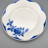 Series of 6 vintage art deco plates Digoin Sarreguemines Corsica blue flowers