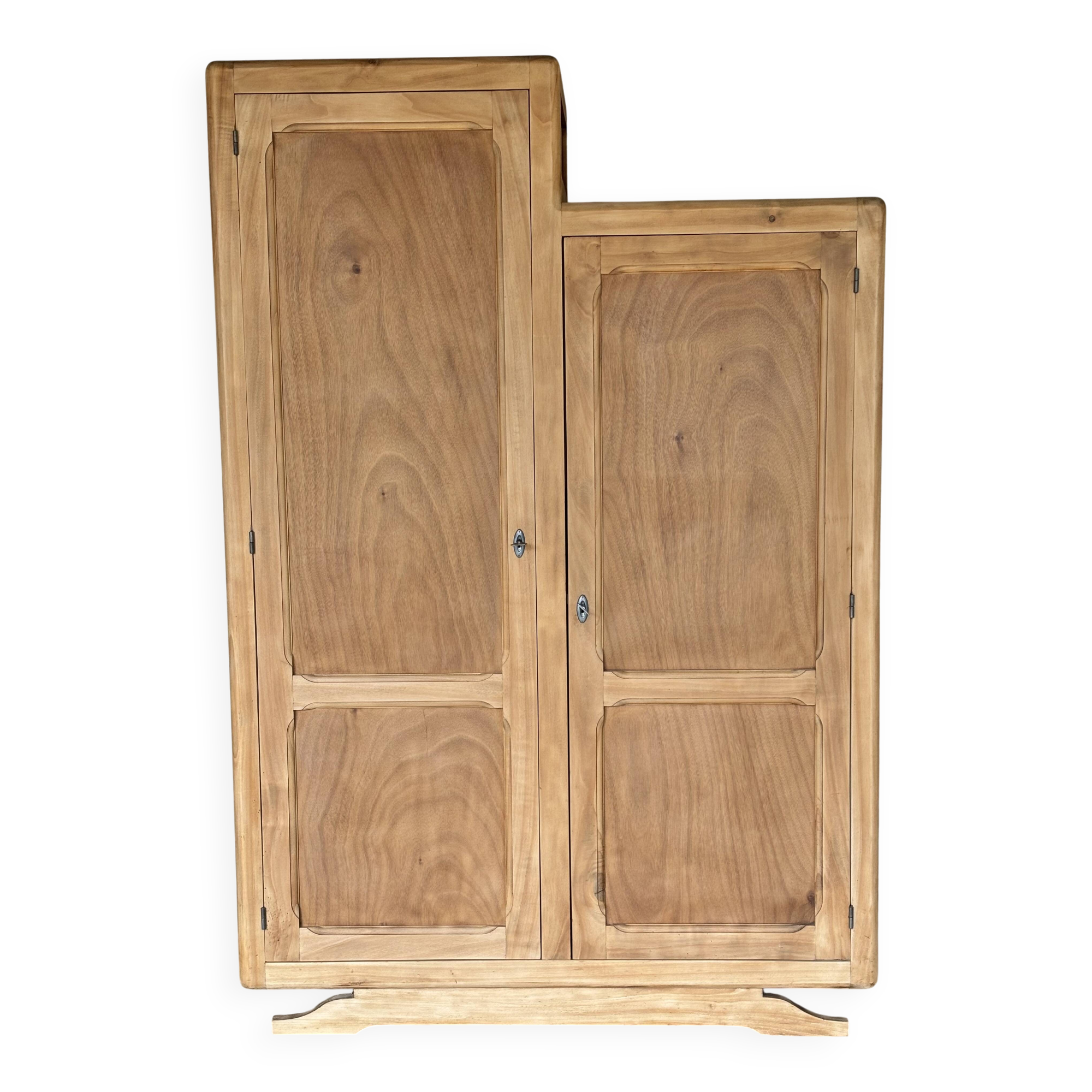Asymmetrical Wardrobe in Raw Wood