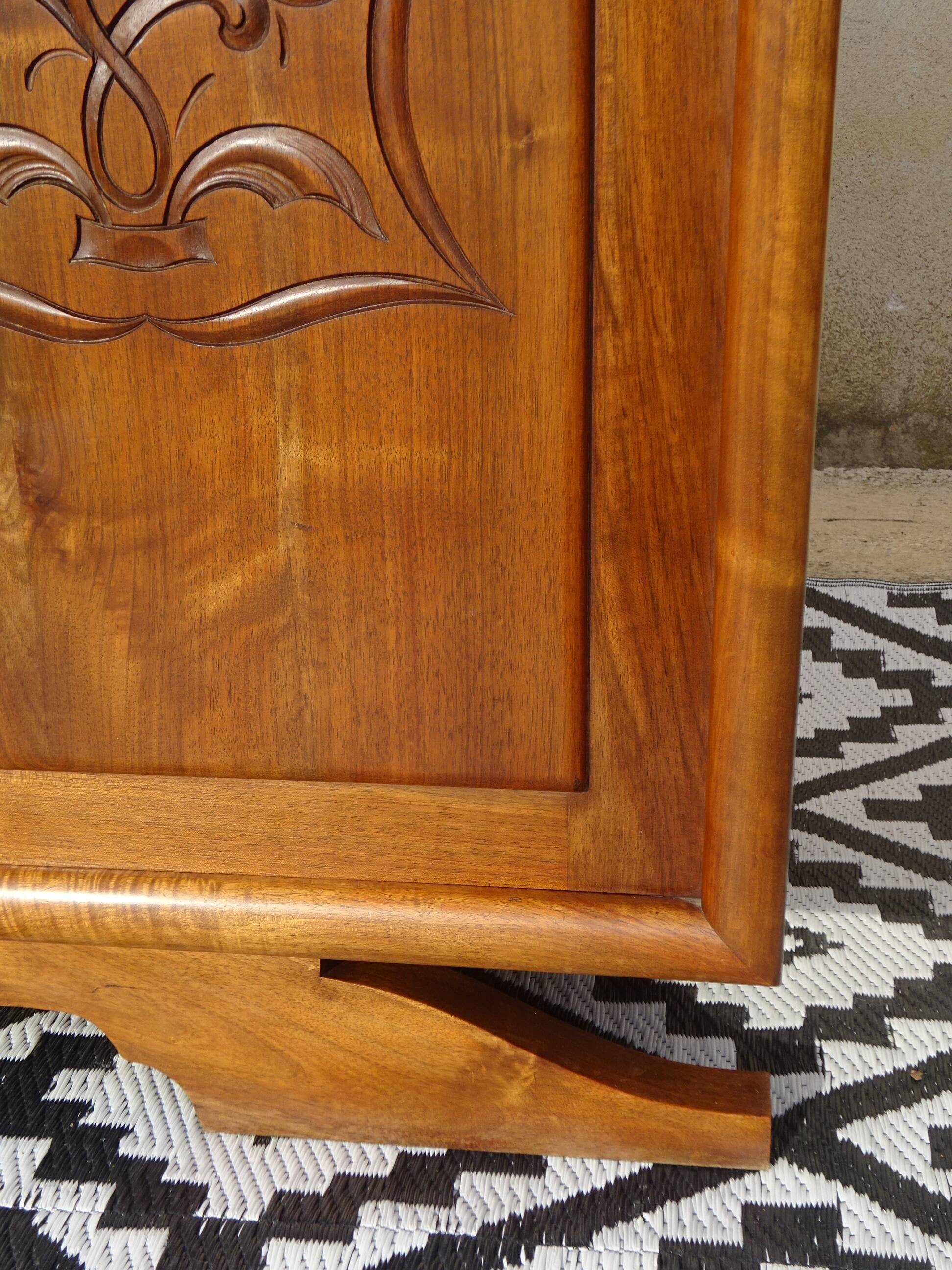 Walnut buffet with black marble top