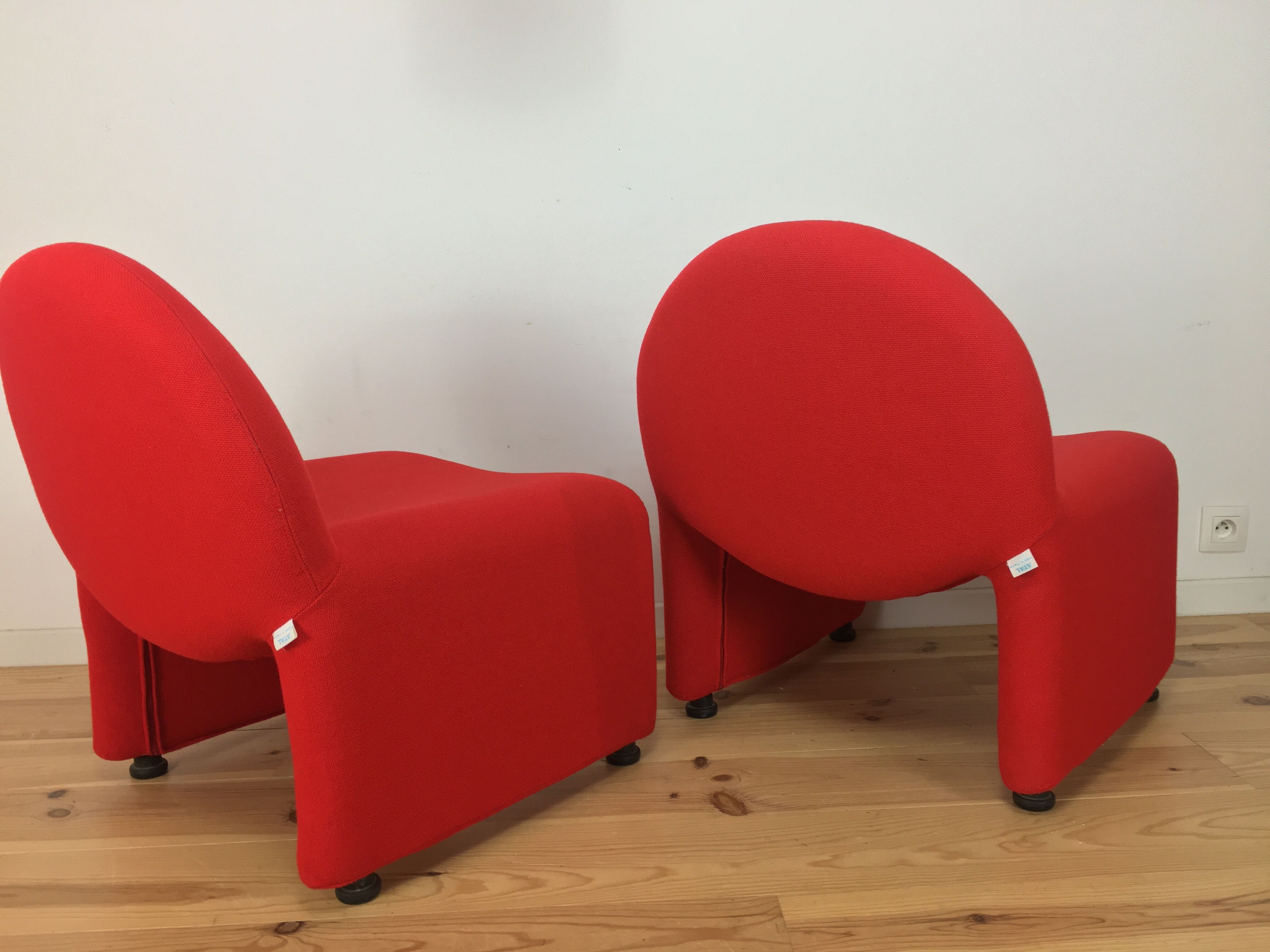 Pair of red Atal chairs