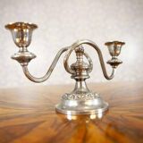 Silver-Plated Two-Armed Candleholder, 1940s