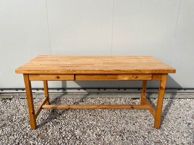 Table de ferme bois massif 160 cm