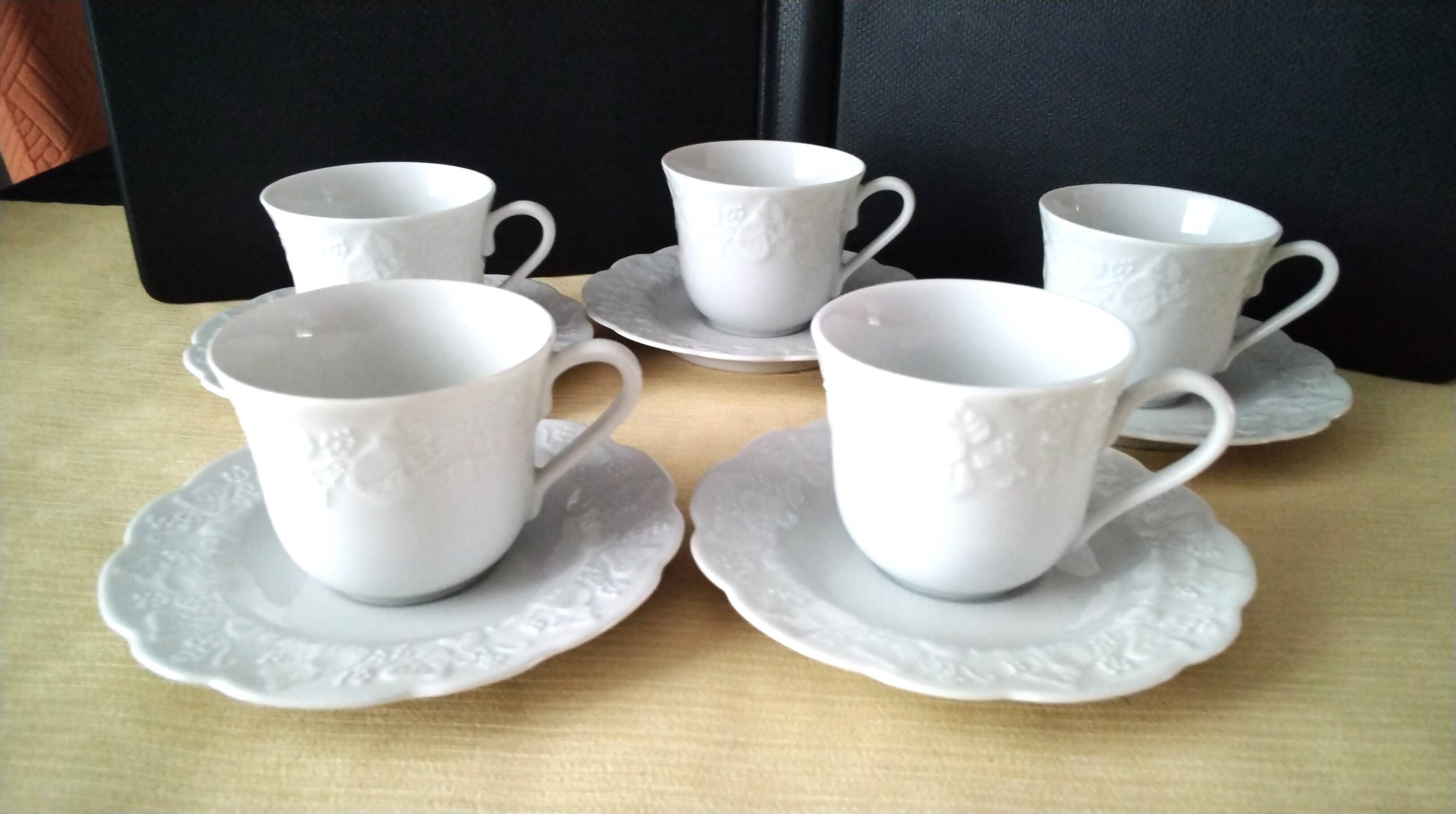 5 porcelain coffee cups Wild Ivy