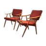 Paire de fauteuils vintage TON Frantisek Jirak vintage 50s midcentury Tchécoslovaquie