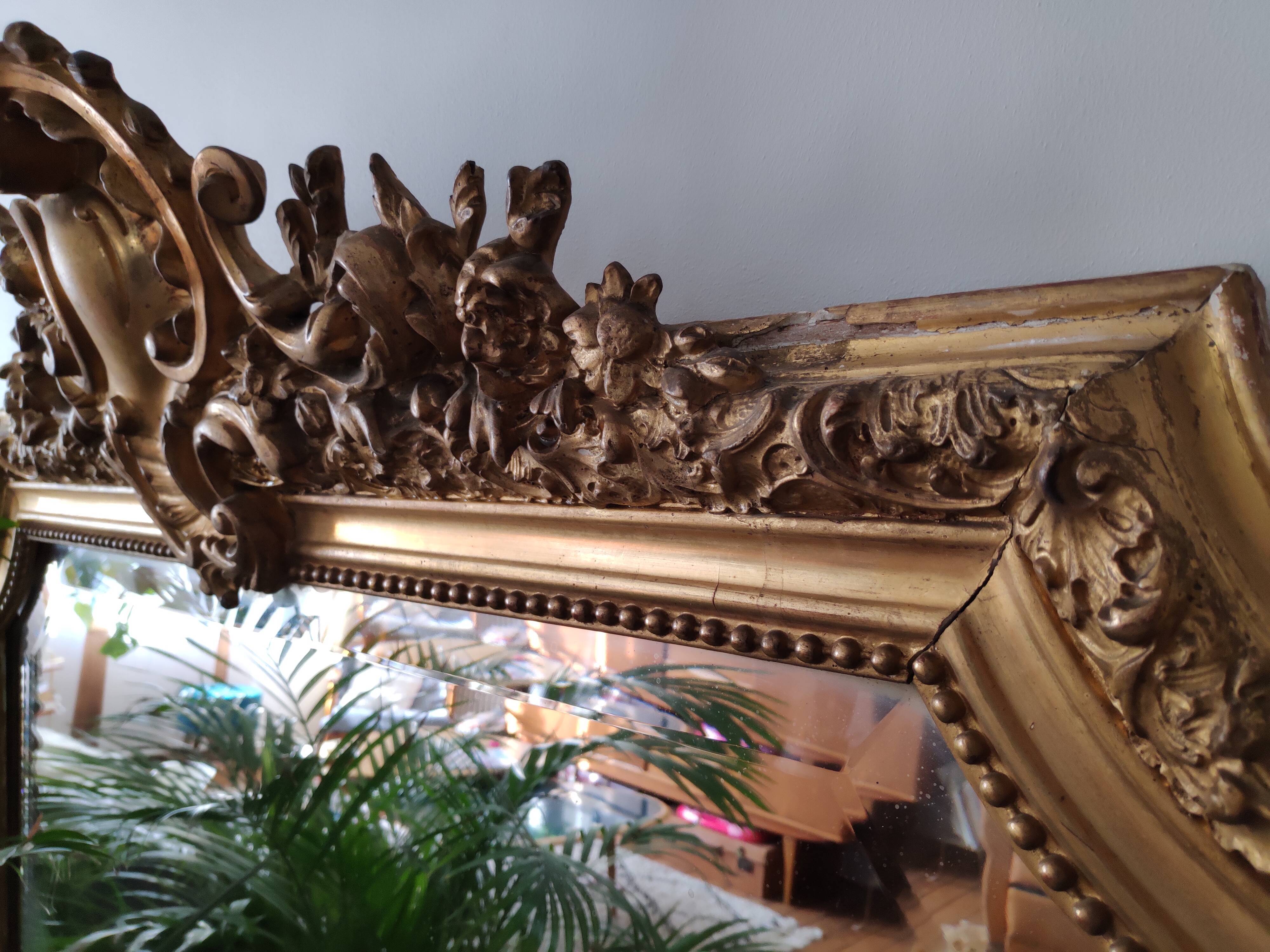 Former Golden trumeau mirror beveled 150 x 99