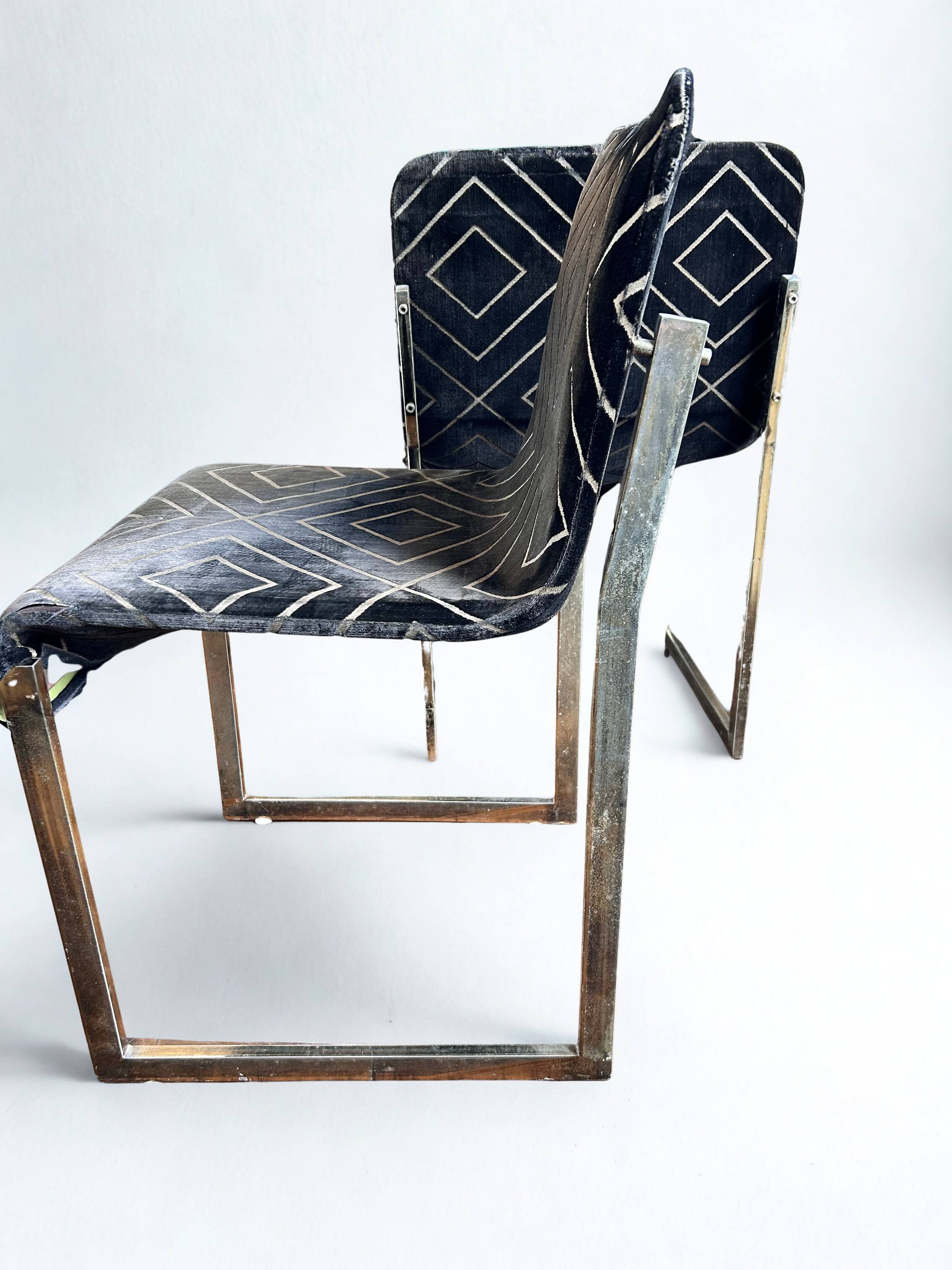 Suite de 6 chaises vintage années 70 style Milo Baughman