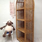 Vintage rattan shelf 1970s