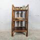 Small rattan and wood shelf