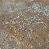 Vintage Swedish glass plate Doran by Goran Warff for Kosta Boda