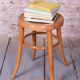 Mid-Century Stool in Sold Beech and Plywood, Czech, 1950s