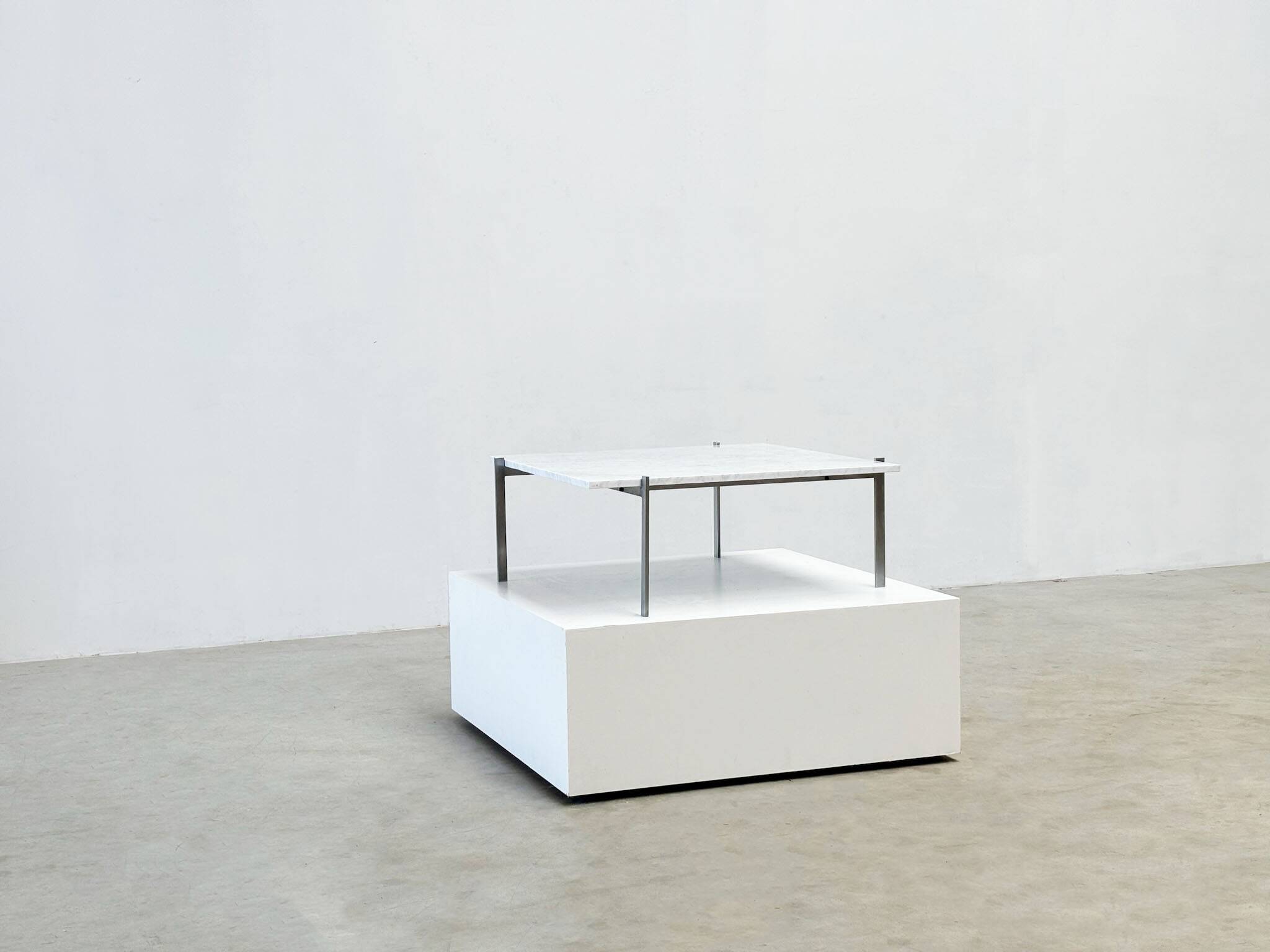 Early PK61 coffee table by Poul Kjaerholm EKC Denmark 1956 with Carrara marble top