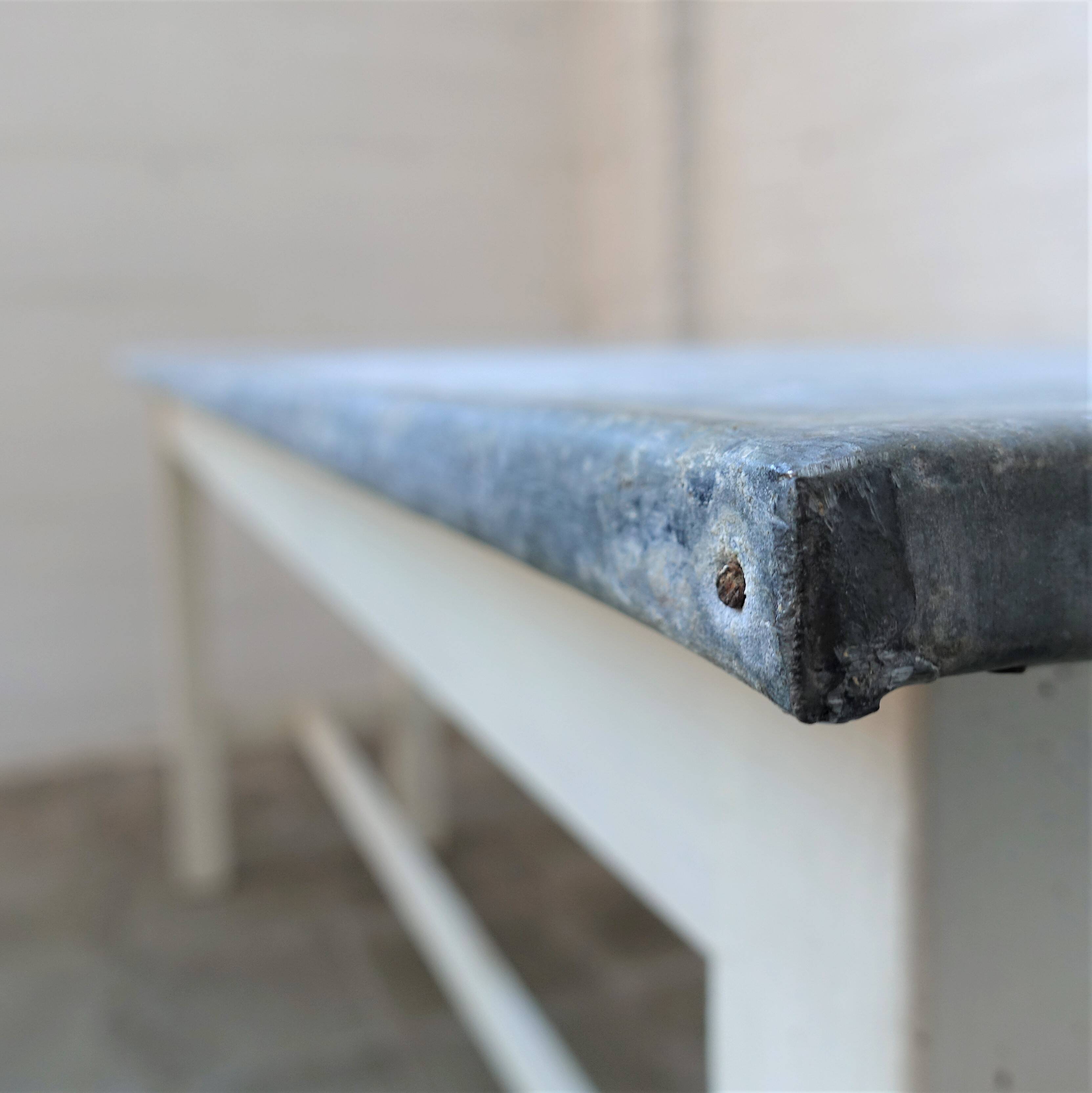 Vintage zinc topped topped farmer table