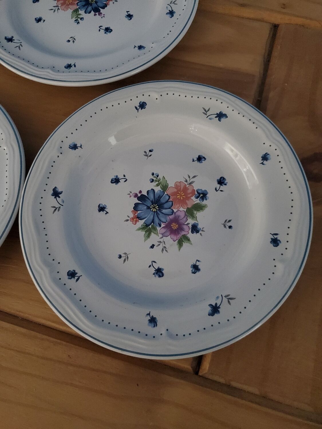 Lot 5 plates for dessert provincial bouquet