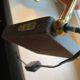 Modernist matte black desk lamp signed Lemag circa 1950