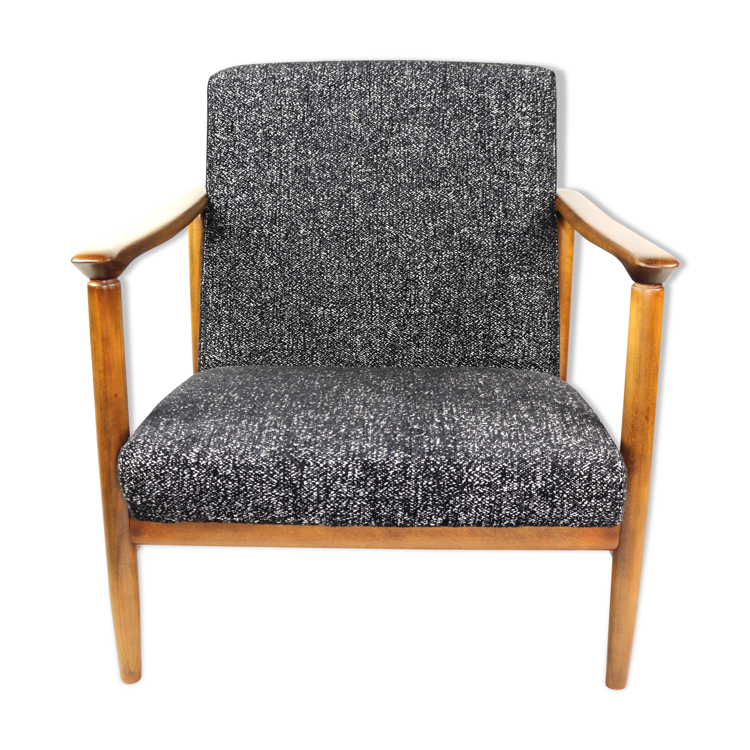 Fauteuil noir par Edmund Homa, années 1970
