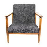 Fauteuil noir par Edmund Homa, années 1970